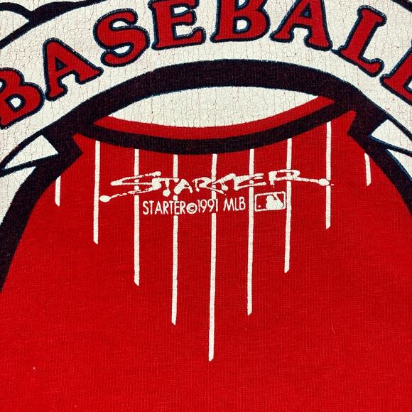 Vintage 90s Starter MLB St. Louis Cardinals Baseball Red Mens L USA Made T-Shirt - Picture 9 of 9